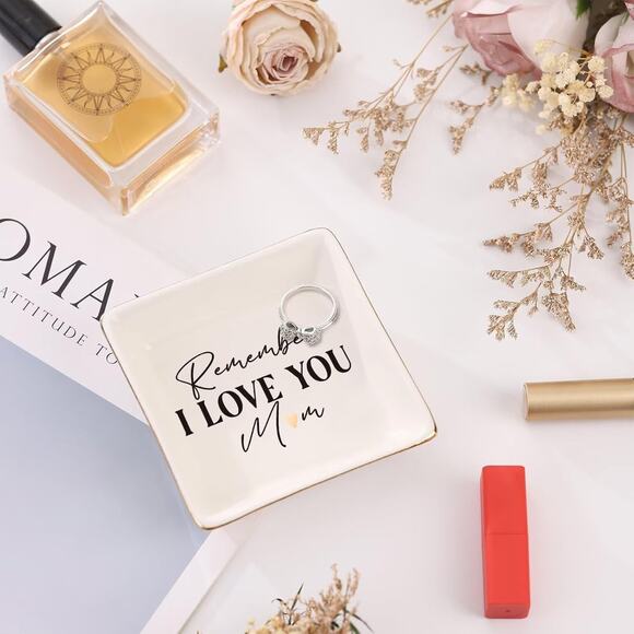 Ceramic Ring Dish Jewelry Tray for Mom Sister Friends (2-Pack) - Picture 5 of 7